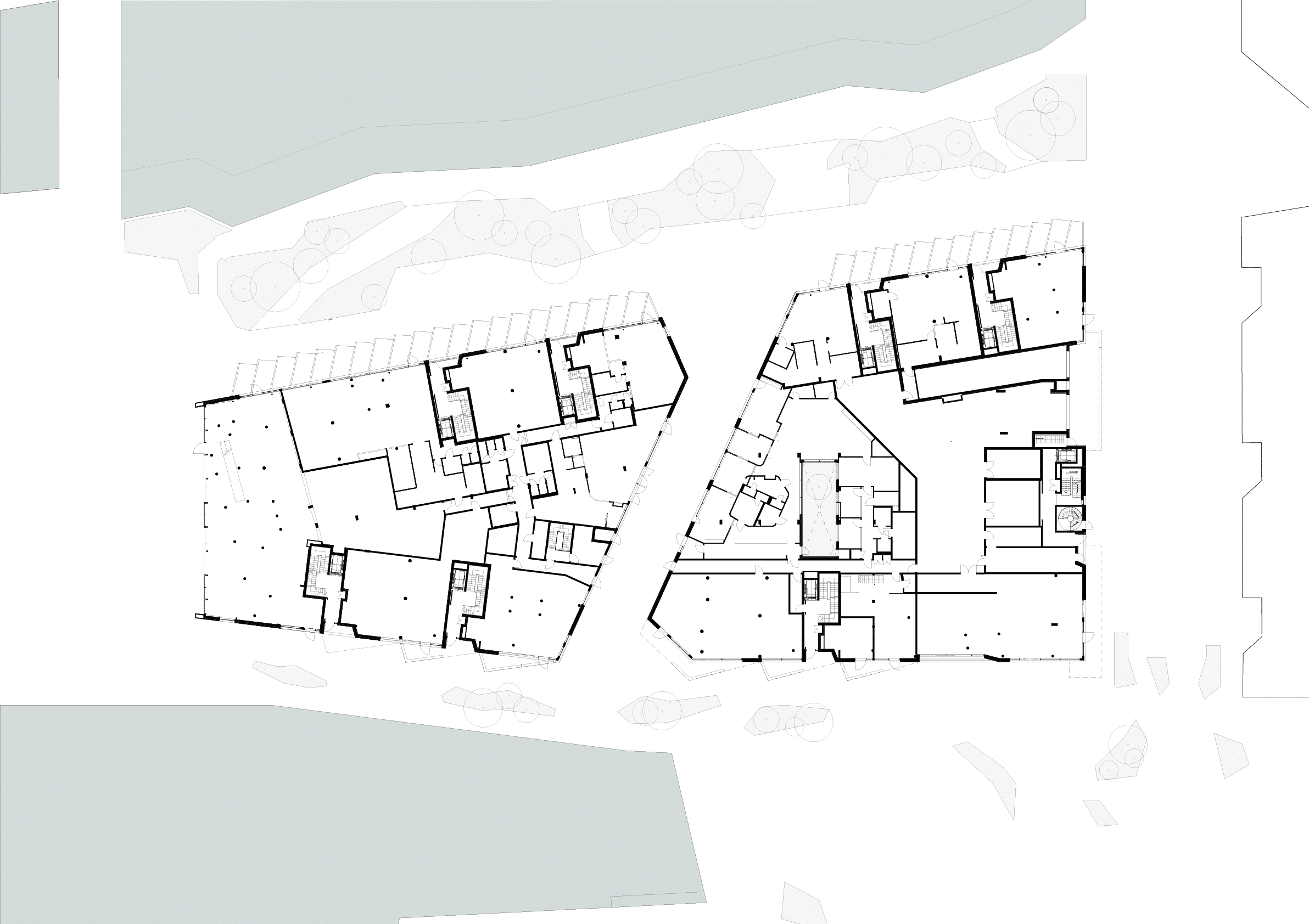 Architectural details of the Munch Brygge Residential Complex by Lund+Slaatto