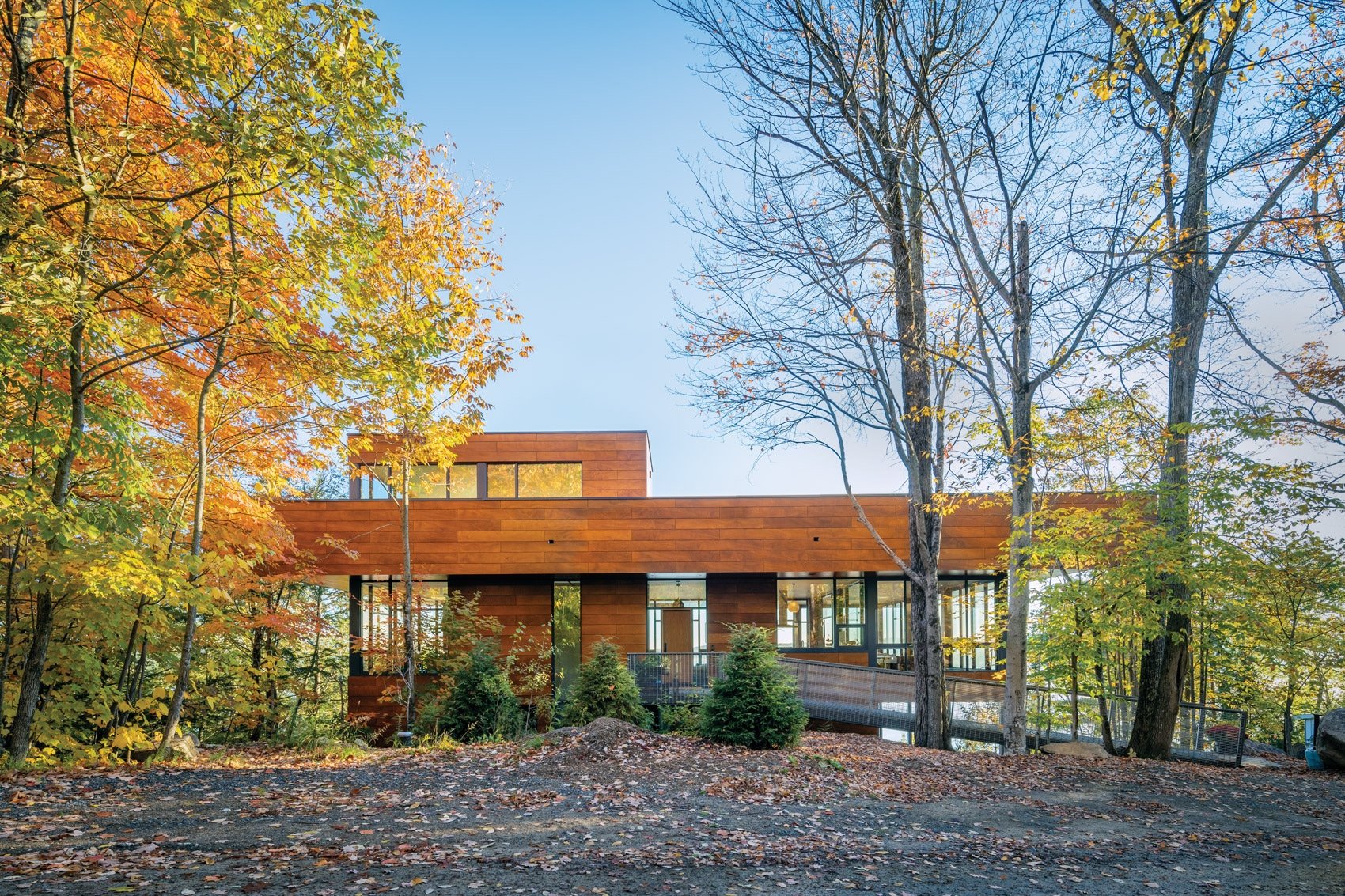 Prodema Rustik wood cladding in the Baysville Cottage by Wallman Architects
