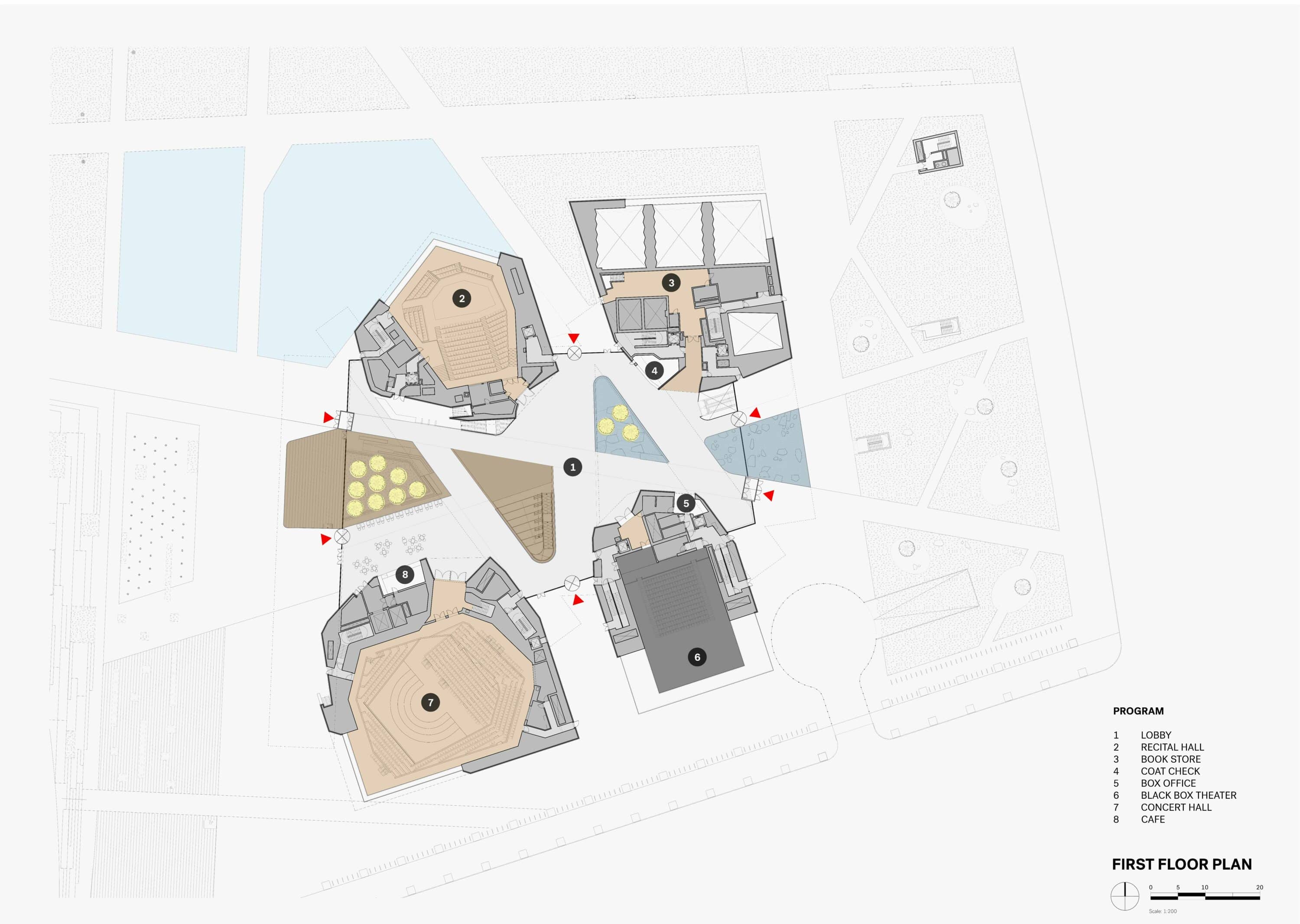 L'esterno dell'edificio utilizza pannelli in legno Parklex Prodema per un'architettura dal finish rustico, che sono altamente resistenti, durevoli e provenienti da fonti sostenibili.