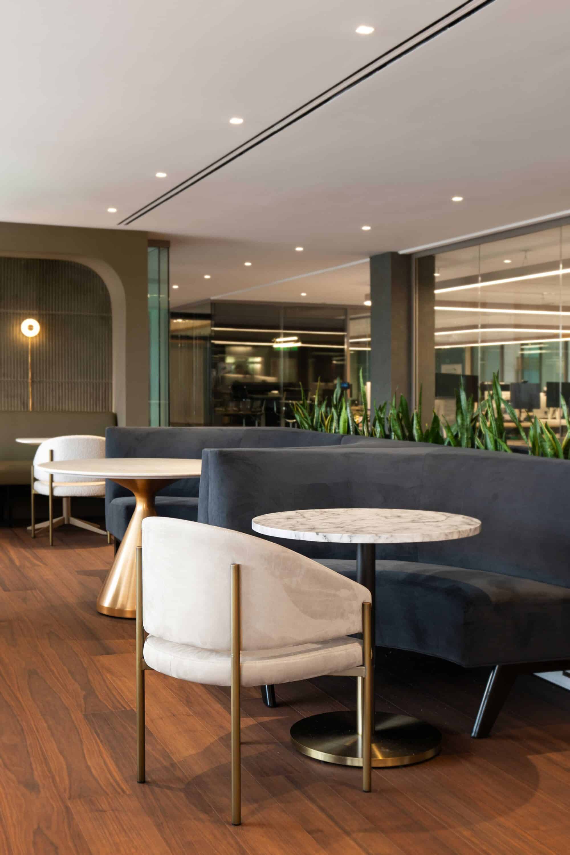High-end Parklex Prodema interior flooring with natural timber at the B-Flexion offices in Cambridge, USA, by Visnick + Caulfield Associates