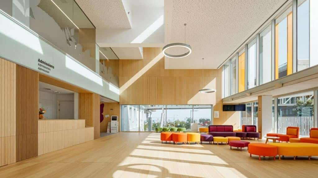 Natural Wood Flooring Parklex Prodema Sant Joan de Deu Pediatric Cancer Center Barcelona